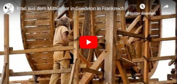 Video von einem Kran in Guedelon