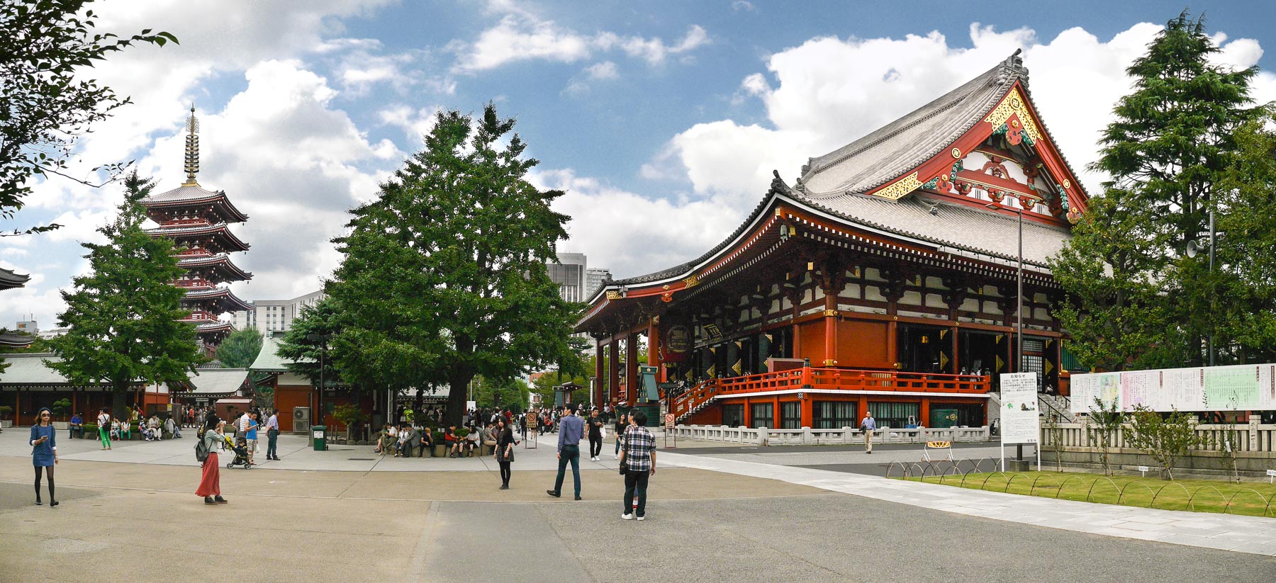 Panorama Sensoji Tempel mit Pagode
