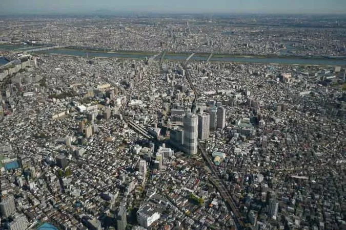 Blick auf Norden von Tokio vom Skytree