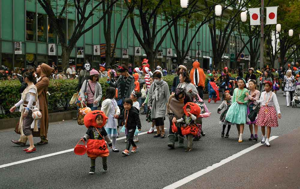 Halloweenparade auf der Omotesando Road