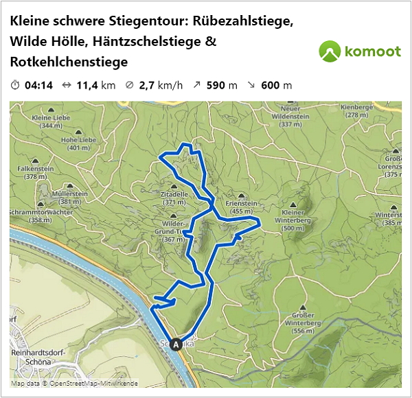 Stiegentour Rübezahlstiege, Wilde Hölle, Häntzschelstiege & Rotkehlchenstiege