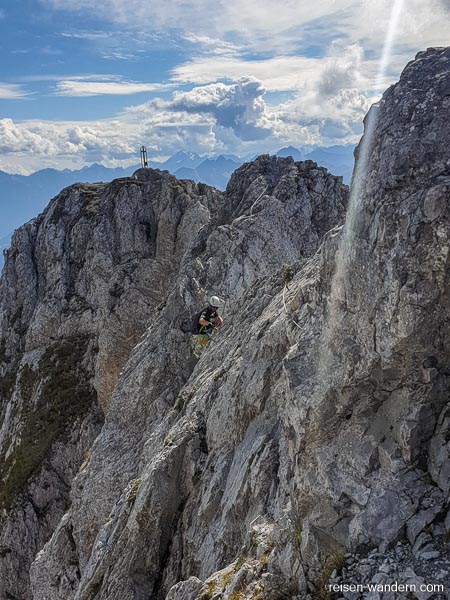 Gipfelkreuz im 2.Abschnitt des Innsbrucker Klettersteig